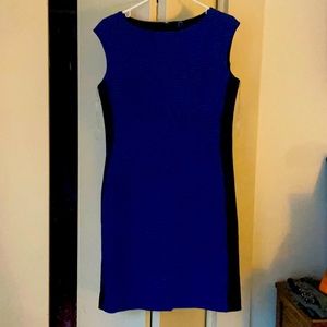 Chaps blue and black dress